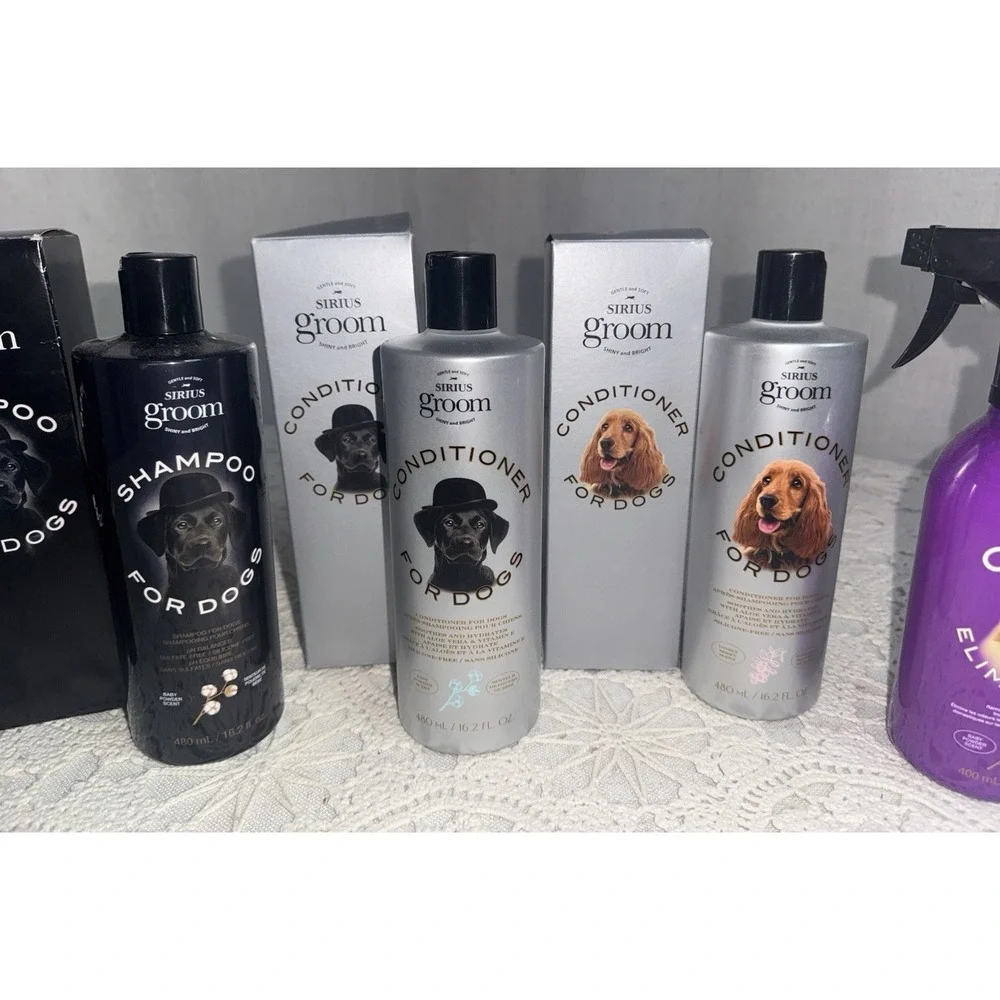 Avon NEW Lot of 5 Sirius Grooming Shampoo Conditioner Mist Odor Dogs Baby Powder